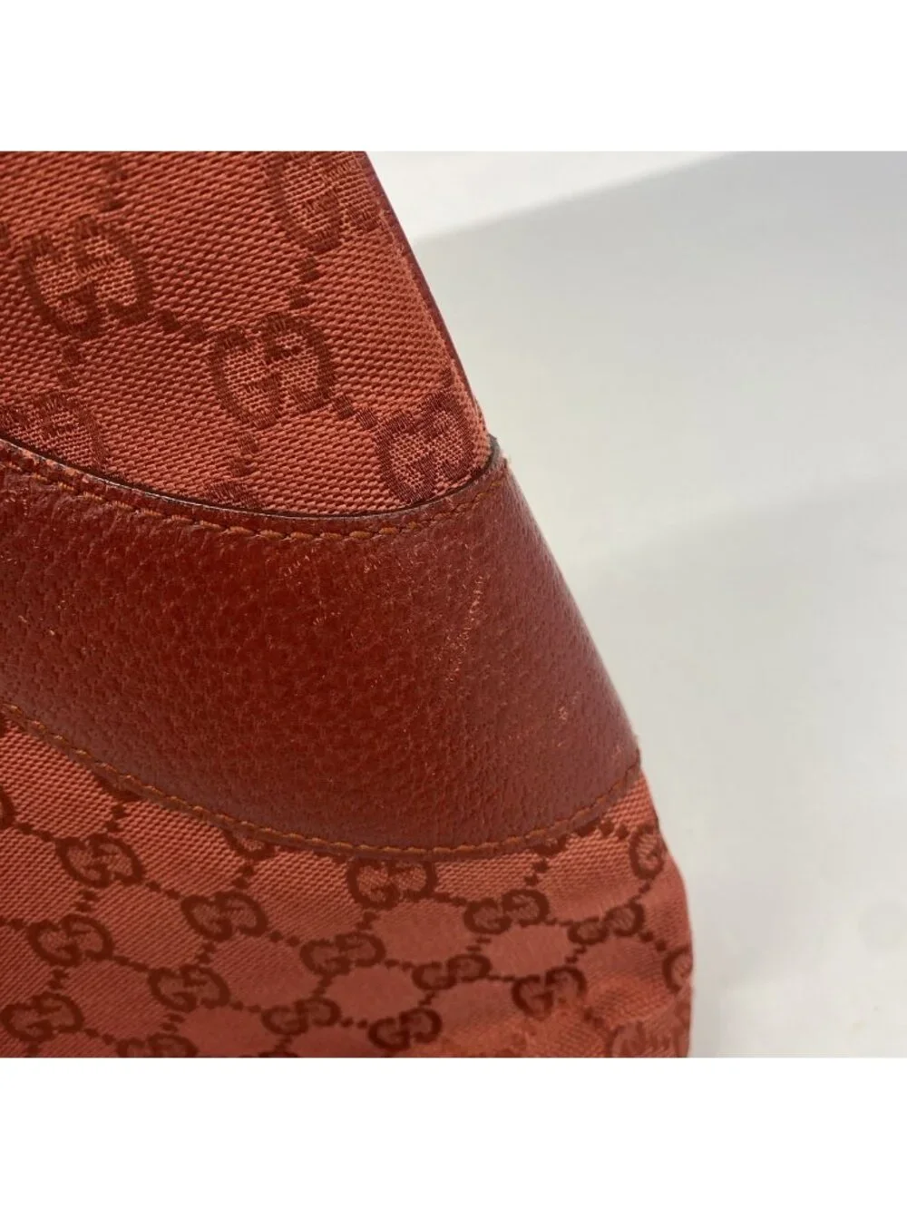 Gucci Tote Bag GG Canvas Red Silver